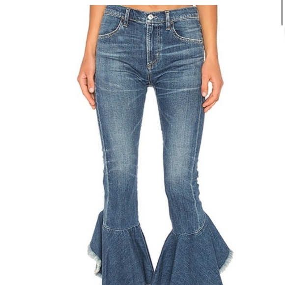 NWT Citizens Of Humanity Blue Flare Wide Leg Jeans - Picture 2 of 6